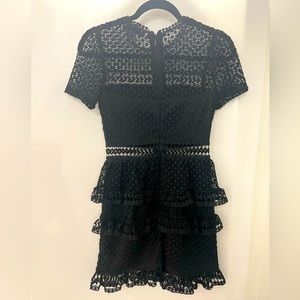 Aqua Mini Lacey Black Dress